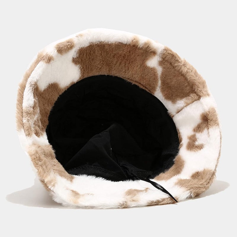 Dirholl Women's Winter Faux Fur Fuzzy Warm Bucket Hat - Image 2